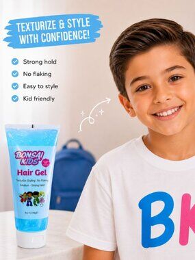 Boys Hair Gel 8 oz – Strong Hold Styling Gel for Toddlers & Kids